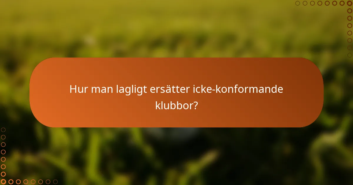 Hur man lagligt ersätter icke-konformande klubbor?