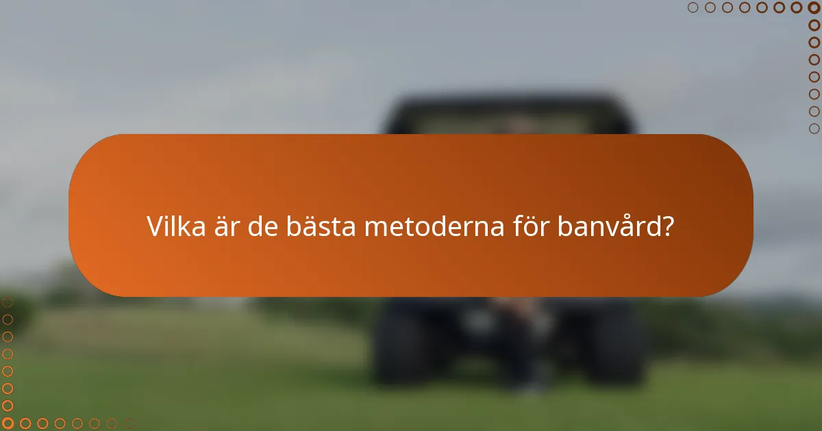 Vilka är de bästa metoderna för banvård?